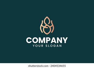 letter H S with flower abstract shape logo design for boutique, fashion and jewelery company