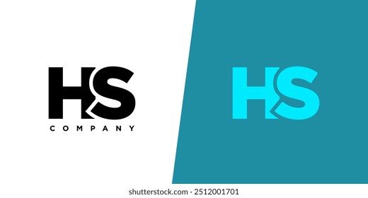 Letter H and S, HS logo design template. Minimal monogram initial based logotype.