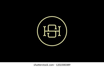 Letter H S Logo Circle Frame Stock Vector (Royalty Free) 1202300389 ...