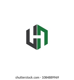 letter h & letter s logo template