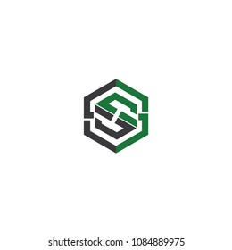 letter h & letter s logo template