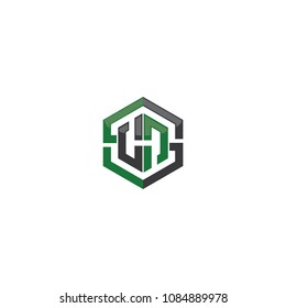 letter h & letter s logo template