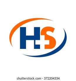letter H and S logo vector.