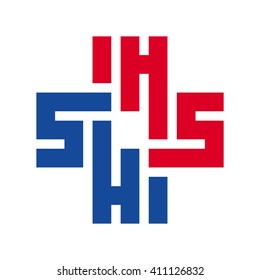 letter H and S logo vector.