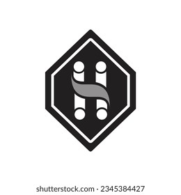 Letra H y S Vector de logotipo simple Ilustración Diseño plano