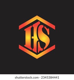 Letra H y S Vector de logotipo simple Ilustración Diseño plano