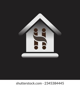 Letra H y S Vector de logotipo simple Ilustración Diseño plano