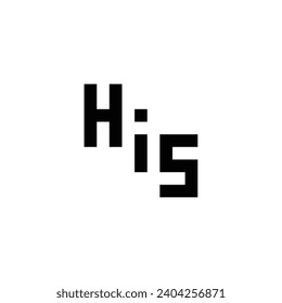 Letter H i s square geometric symbol simple logo vector