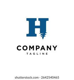 Letter H Screw logo Icon Vector
