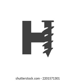 Letter H Screw Logo Template For Construction Ironmonger  Symbol Design