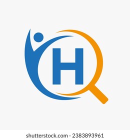 Letter H Search and Heathcare Logo Design. Community Finder Logo Symbol 