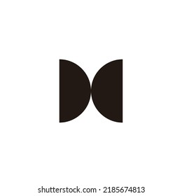 Letter H semicircle geometric symbol simple logo vector