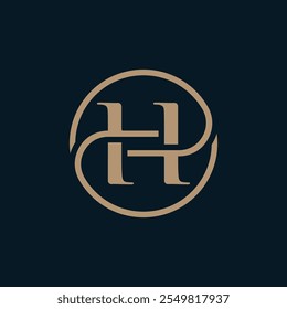 Letter H Serif Font Logo Design Vector Template