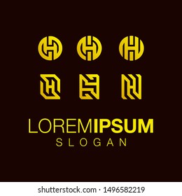 letter H set logo design