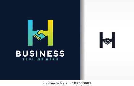 Letter H Shake Hands Logo