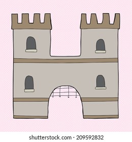 Letter "H" in the shape of a medieval castle