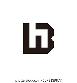 Letter h shaped B square geometric simple symbol logo vector