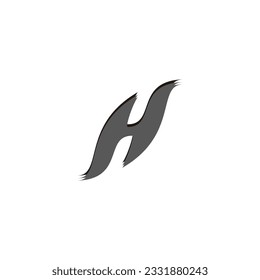 Letra H hojas símbolo geométrico simple vector logo