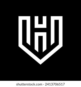 Diseño del logotipo creativo del escudo H de la letra