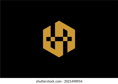 Vector de diseño del logotipo del blindaje de la letra H. Símbolo abstracto del tipo H de monograma.