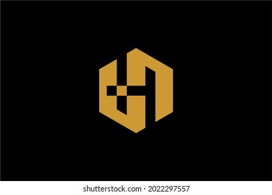 Vector de diseño del logotipo del blindaje de la letra H. Símbolo abstracto del tipo H de monograma.