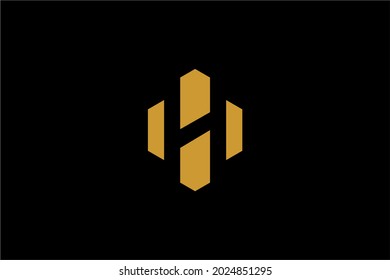 Vector de diseño del logotipo del blindaje de la letra H. Símbolo abstracto del tipo H de monograma.