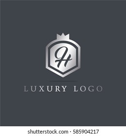 Letter H shield logo design template. Premium nominal monogram business sign. Universal foundation vector icon