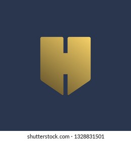 Letter H shield logo icon design template elements