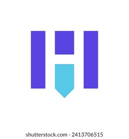 Letter H shield modern simple logo