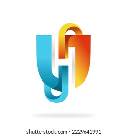 Letter H Shield Protection Security Logo Design