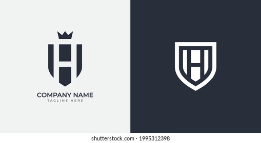 Letter H Shield Security Logo Design Stock Vector (royalty Free 