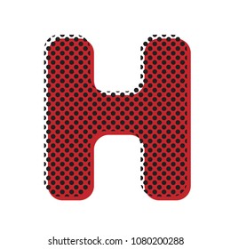 Letter H sign design template element. Vector. Brown icon with shifted black circle pattern as duplicate at white background. Isolated.