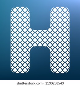 Letter H sign design template element. Vector. White textured icon at lapis lazuli gradient background.