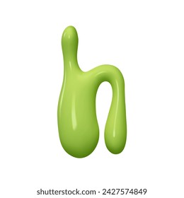 letter H. letter h sign green color. Realistic 3d design in cartoon liquid paint style. Isolated on white background. vector illustration