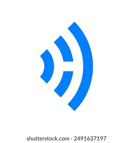 Letter H signal creative negative space logo
