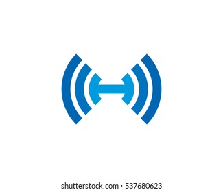Letter H Signal Logo Design Template Element