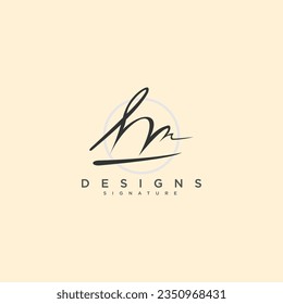 letter h signature abstract initial template