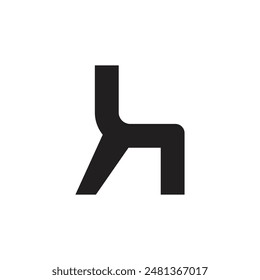 letra h simple silla forma símbolo logo Vector 