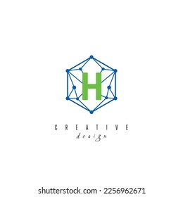 letter H and IT simple Creative elegant hexagon hexagonal poligon logo Design