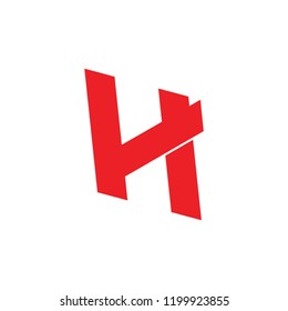 letter h simple geometric logo vector