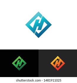 Letter H simple logo icon design vector