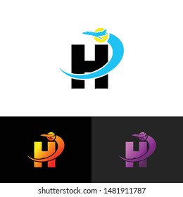 Letter H simple logo icon design vector