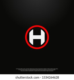 Letter H simple Logo icon monogram design. Vector graphic design template element. black background.