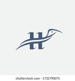 letter H simple logo template illustration vector design
