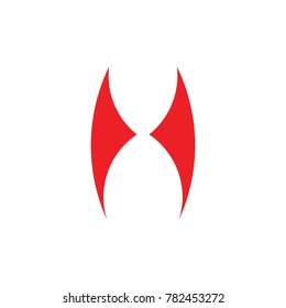 letter h simple wings logo vector