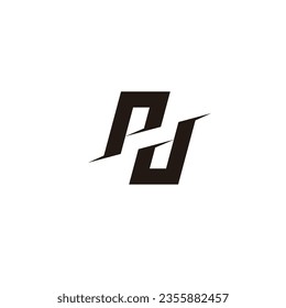 letter h slice negative space logo vector 