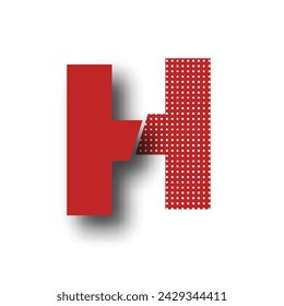 Letter H Sliced Text Effect Logo Design