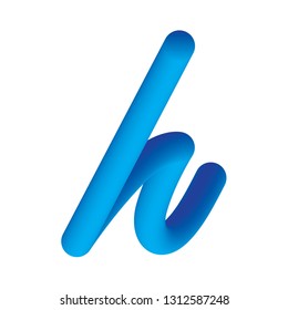 letter h in small cap with tube shape