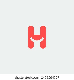 letter H smile professional logo vector illustration template design