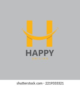Ilustración de diseño de plantillas de vectores de letras H y sonrisa